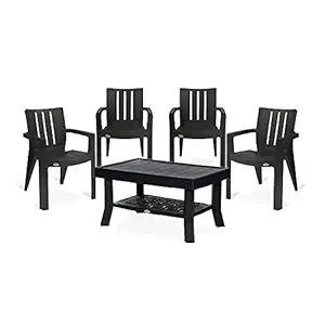 OAKNEST Supreme Modern Living Room Set Kent with Vegas (Color : Jet Black| Count : 5 Pcs)