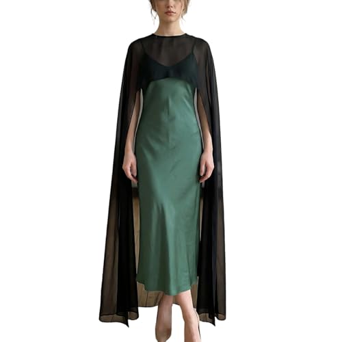 Women Chiffon Shawl Cape Mesh Sheer Poncho Top Capelets for Evening Dress Shawl Wraps Cover Up Wedding Party
