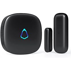 Door Chime, METAK Wireless Door Open Contact Sensor Alarm with 500 FT Range, 58 Chimes and 5 Volume Levels for Business/Store/Home/Office When Entering, 1 Transmitter + 1 Plug-in Receiver