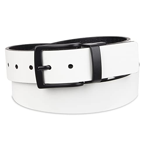 Levi's Boys' Big Kids Belt - School Casual For Jeans With Reversible Strap, Black/White, Medium #TOP2