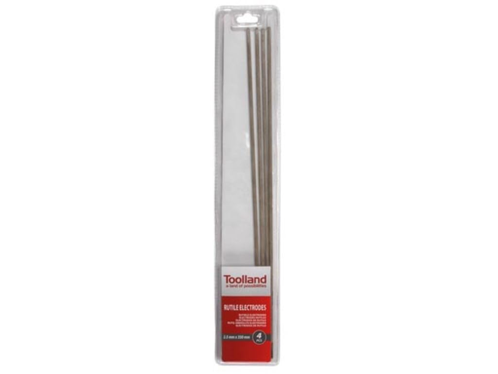 Toolland Rutylowe elektrody spawalnicze Ø2,5 x 350 mm, idealne do wszystkich pozycji spawania, 4 sztuki