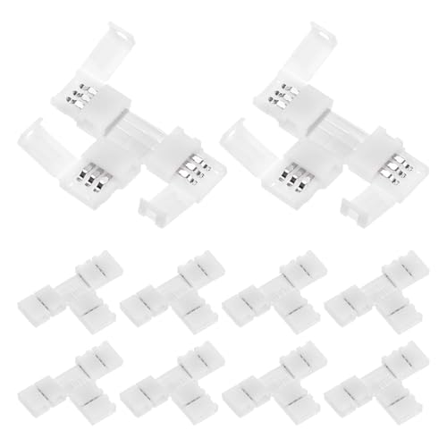 Connecteurs de bande LED 5050 2835 raccord en T 3 broches sans soudure M METERXITY 8mm