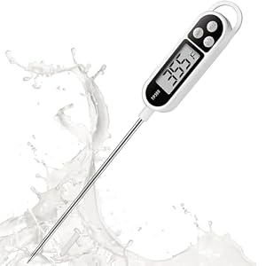 Digital Kitchen Thermometers with Large LCD Screen Long Probe Thermometer Instant Read Auto Off ℉/℃ Button Accurate Water Temperature Thermometer for Beverage, Grill, BBQ, Food Cooking