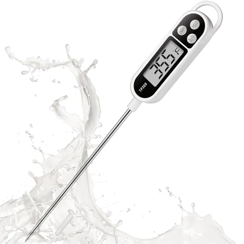 YYAOEMI Digital Kitchen Thermometers with Large LCD Screen Long Probe Thermometer Instant Read Auto Off / Button Accurate Water Temperature Thermometer for Beverage Grill BBQ Food Cooking