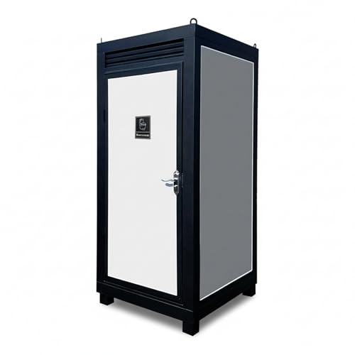DuraYu Single Person Portable Restroom Cabin with Sink, Light & Ventilation Fan, Outdoor Mobile Toilet, Single Stall Porta Potty for Construction Sites, Events & Public Areas