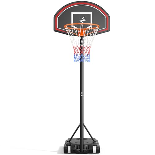 YOLEO Basketballkorb f&uuml;r Kinder, 1,1 bis 2,1 Meter h&ouml;henverstellbar Basketballst&auml;nder Korbanlage beweglich Outdoor und Haus Basketball-St&auml;nder bis 12 Jahre