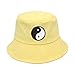 Dasongff Femmes été Mode Plage Taiji Imprimer réglable Lavable Coton Seau Chapeau Soleil Chapeau extérieur Poisson Chapeau Enfant Anniversaire