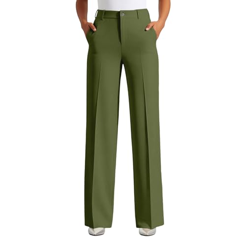 Pantalon droit haute jambes larges de travail décontracté en coton