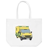 Azeeda 'Notfallambulanz' Weiße Einkaufstasche (BG00085163)