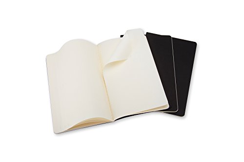 Moleskine Cahier Journal, Soft Cover, Large (5" X 8.25") Plain/Blank, Black, 80 Pages (Set Of 3) #TOP5