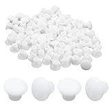 Waziaqoc 100 tappi per fori in plastica, 5 mm, rotondi, colore bianco, a filo, foro di blo...