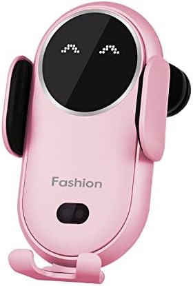 Wireless Car Charger, Phone Mount for Car Wireless Charger Smart Sensor Air Vent, Automatic Clamping Phone Holder Compatible with iPhone 14/13/12/11//XS/XR/8, Samsung S22/S21/S20/Note 20, etc(Pink)…