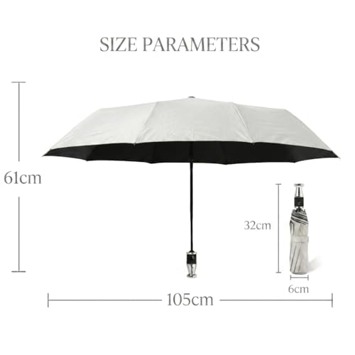 Image of GINOYA BROTEHRS Automatic Open & Close Umbrella with UV Protection - Large Windproof Stick & Compact Folding Travel Umbrella, Waterproof Heavy Duty Frame for Men & Women