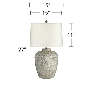 John Timberland Otero Rustic Southwestern Style Table Lamp 27" Tall Gray Faux Mottled Stone Jug Cream Linen Drum Shade Decor for Living Room Bedroom Bedside Nightstand Office Entryway Reading John Timberland Otero Rustic Southwestern Style Table Lamp 27 Tall Gray Faux Mottled Stone Jug Cream Linen Drum Shade Decor for Living Room Bedroom Bedside Nightstand Office Entryway Reading