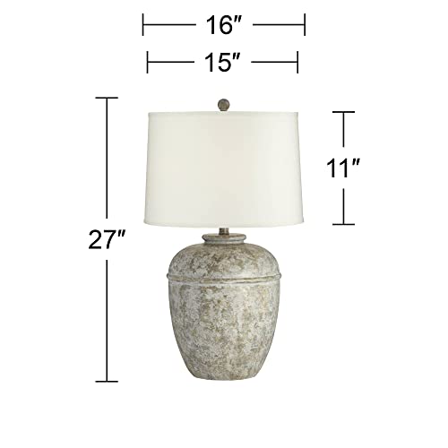John-Timberland-Otero-Rustic-Southwestern-Style-Table-Lamp-27-Tall-Gray-Faux-Mottled-Stone-Jug-Cream-Linen-Drum-Shade-Decor-for-Living-Room-Bedroom-Bedside-Nightstand-Office-Entryway-Reading John Timberland Otero Rustic Southwestern Style Table Lamp 27 Tall Gray Faux Mottled Stone Jug Cream Linen Drum Shade Decor for Living Room Bedroom Bedside Nightstand Office Entryway Reading