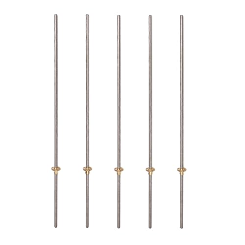 ETFBUY 5 Pieces Stainless Steel Lead Screw 8mm with Brass Nut for 3D Printing Repair