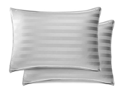 Pure Bamboo Sheets Queen Size Bed Sheets 4 Piece Set, Genuine 100% Organic Bamboo, Luxuriously Soft & Cooling, Double Stitching, 16" Deep Pockets, Lifetime Quality Promise (Queen, Jacquard Silver) #TOP4