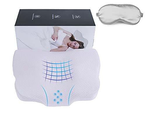 Cervical Pillow for Neck Pain,Contour Memory Foam Neck Pillows for Pain Relief Sleeping,Side Back Stomach Sleeper Bed Pillow,Ergonomic Odorless Orthopedic Contoured Support Pillow for Shoulder Pain