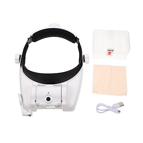 GOOHOCHY Magnifier Lamp Head-Mounted Magnifying Glass Led Lights 2X 4X 6X Magnification Lash Tech Tools