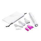 Akku Damen Haartrimmer 4in1 Multifunktionsrasierer Rasierer Trimmer mit 4 Aufsätzen Elektrischer Damenrasierer für Gesicht Augenbrauen Achseln Bikinizone