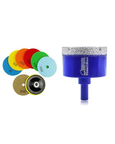 SHDIATOOL Forets Diamant 55mm et disques pour percer le grès cérame sans éclats