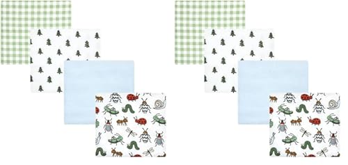 Image of Hudson Baby Unisex Baby Cotton Flannel Receiving Blankets, Bugs, One Size (Pack of 2)