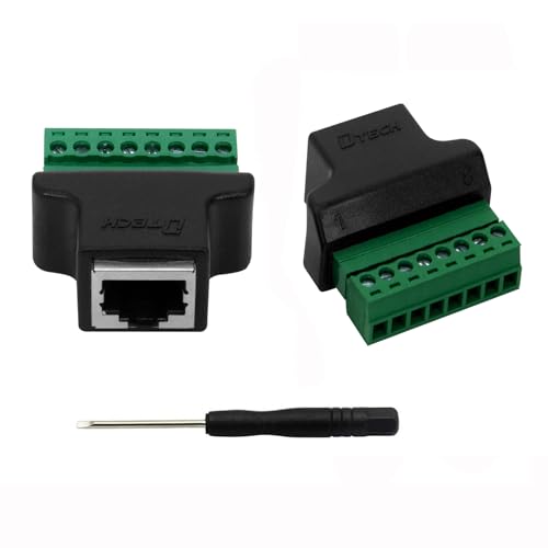 DTECH Adaptador 2 Pack RJ45 Hembra a Terminal Screw 8 Pines miniatura 1