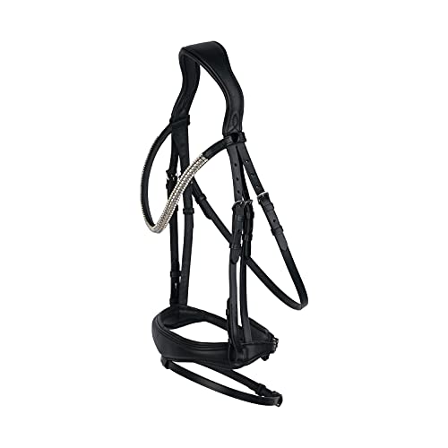 HORZE Somerset Fancy Show Bridle - Black - Cob