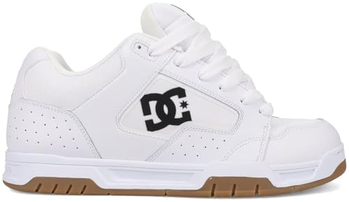 DC Shoes Zapatilla de entrenamiento/patineta Coiler para hombre Blanco/Negro/Goma, Goma blanca y negra., 44 EU