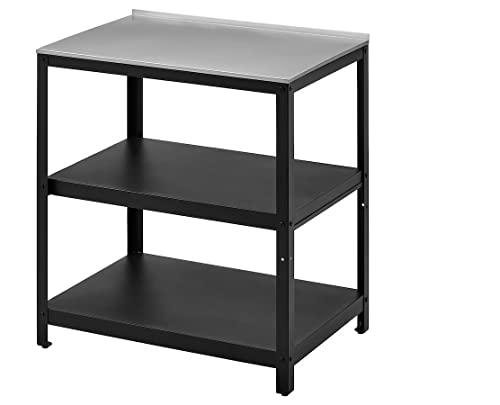 Image of Stainless Steel (Kitchen Shelf Table Unit, Black /Stainless Steel Outdoor, 86x61 cm (33 7 /8 x 24))