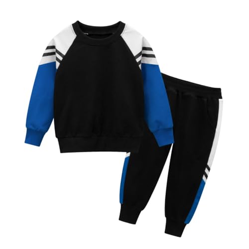 Boys 2 Piece Long Sleeve Hooded Sweatshirt Cotton Sports Suits Tracksuit Cotton Pullover Jogging Suit