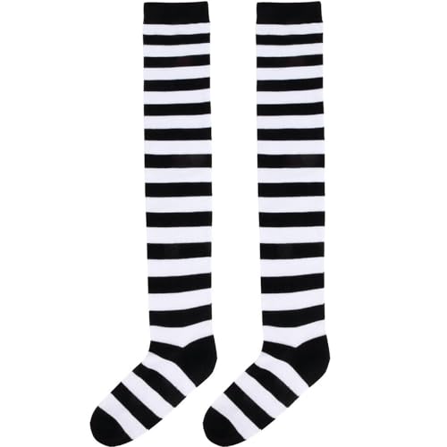 amscan Kids Black and White Striped Tights