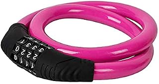 Bike Lock, 4-Digit Password Bicycle Lock Portable Anti Theft Bike Password Lock Resettable Combinations 4 Digits Codes Lock for Bicycles, Motorbike, Electric Bicycles, Garage Cable Lock (Pink)