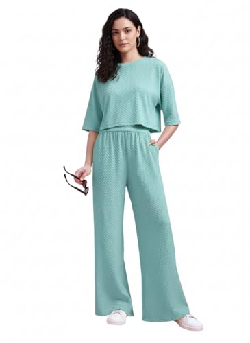 Image of Zilcon Women Bricks Wool 2 Piece Sets for Women Casual Summer Travel Vacation Outfits Pajama Sets Cap Sleeve Lounge Set