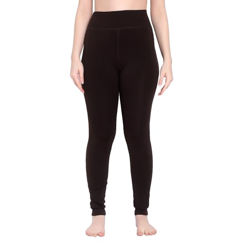Image of Brachy Women's Winter Thermal Leggings | Warm Fur Lined Stretchable High Waist Thermal Leggings Without Socks | Footless Skinny Fit Winter Bottom Wear for Daily & Casual Use- (BCA FURLEG0X1-P)