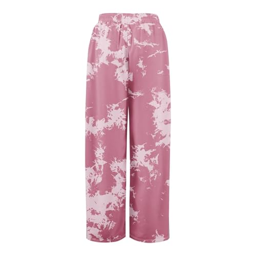 Jogging rose fluide à jambes larges coupe ample taille 3XL - 5