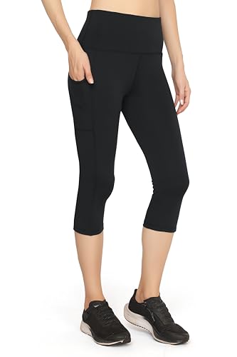 Image of TRASA Active 3 /4th Yoga Pants for Womens Gym High Waist with 2 Pockets, Tummy Control, Workout Pants 4 Way Stretch Yoga Capri - Available Sizes - S, M, L,XL, 2XL,3XL,4XL