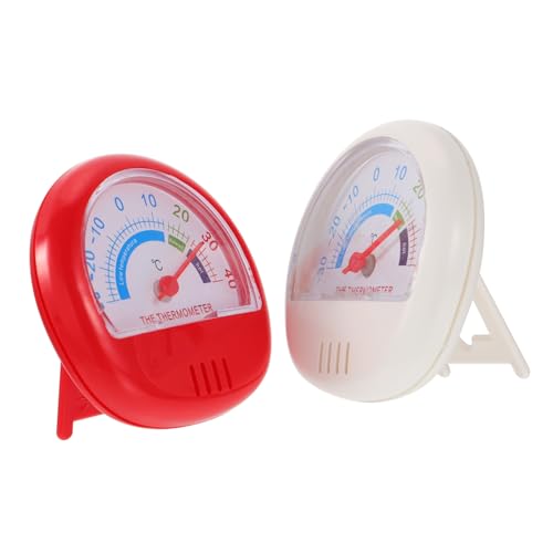 OFFSCH Material Easy Operation 2 Pcs Refrigerator Temperature Gauge Thermometers Clear -Saving
