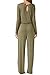 LAINAB Women's O Neck Loose Wide Legs Casual Jumpsuits with Pockets
