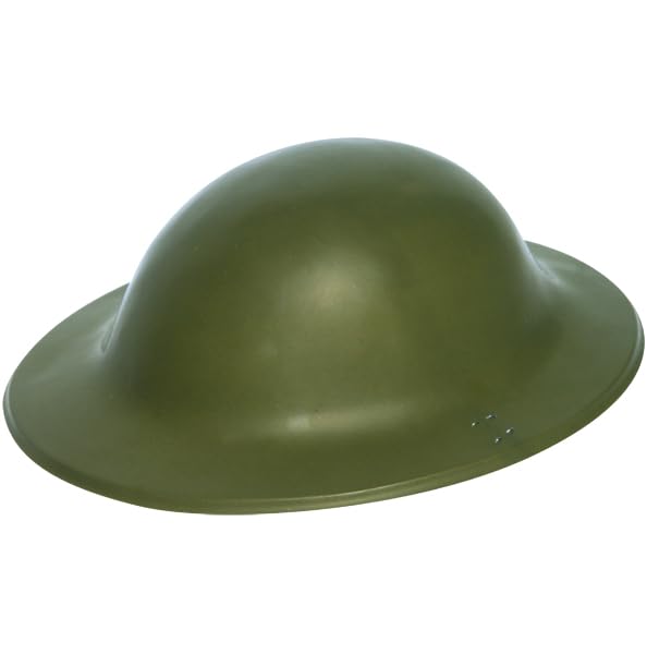HENBRANDT 2 x Adult Green British Army Soldier Helmet Military Brodie Style WW1 WW2 Tommy Helmet Shrapnel Tin Hat Home Guard One Size Halloween Fancy Dress Accessories for Men and Women