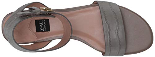 Zac Zac Posen Women's Flat Sandal With Velcro Closure Ankle Strap Mule, Grey Croco, 6 #TOP4