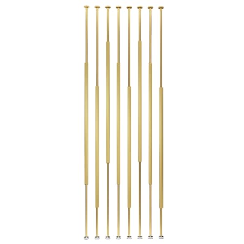 Poste divisor de habitación dorado para privacidad, 5/8 piezas, barra separadora de espacio para sala de estar, oficina, barra de pared, mamparas de entrada, columnas de listones de metal, 100-300 cm