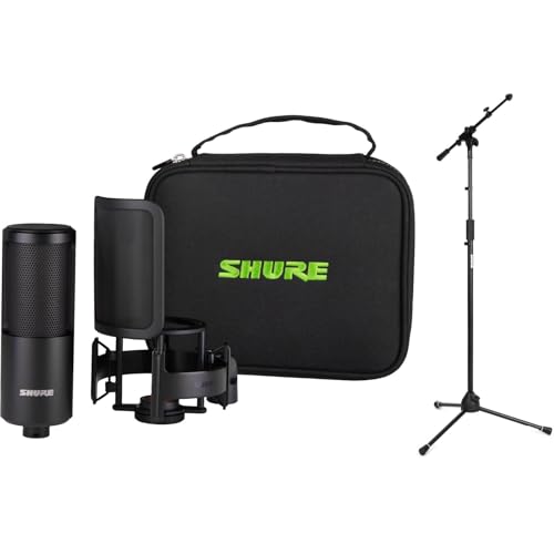 Shure SM4 Dual-Diaphragm Condenser Microphone Kit for Home Recording, Studio, and Podcasts - Includes Adjustable Stand, Shock Mount, and Pop Filter Audio for Professionals