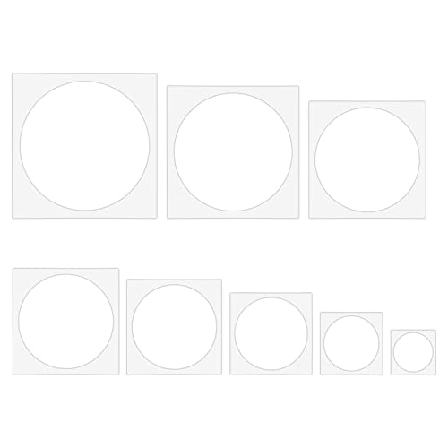 SAVITA 16 Pièces Pochoirs Cercle pour Peinture, Pochoir en Plastique 6-25cm Pochoirs Circulaires Réutilisables pour Murs Papier Bois Projets Artistiques Décoration de la Maison (Cercle, 8 Tailles)
