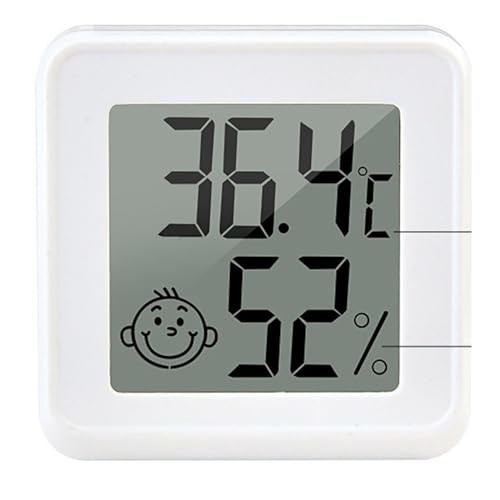 ミニ液晶デジタル温度計湿度計屋内電子温度湿度計センサーメーター家庭用温度計(White D-C and F)