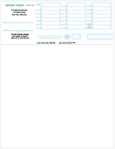 Laser Deposit Tickets for Computer Programs Including Quickbooks and Quicken (100 Qty)