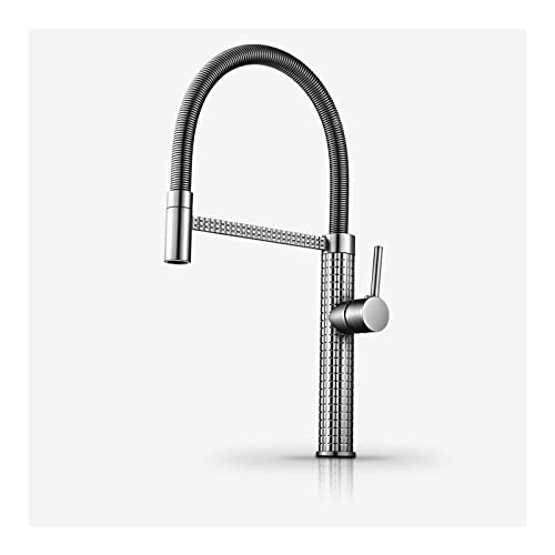 Robinet de cuisine en laiton mitigeur d'évier télescopique rotatif sur pont