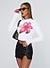 Trendy Queen Womens Long Sleeve T Shirts Fall Fashion 2025 Basic Crop Tops Going Out Workout Outfits Y2k Clothes Pink Flower XS