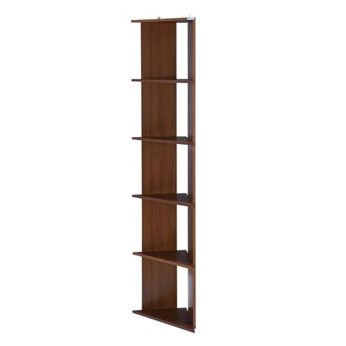Image of Nilkamal Wales Wooden Book Case | Book Shelf with 5 Open Shelves | Engineered Wood| Multipurpose Storage Organizer | for Living Room, Office, Library | Classic Walnut | DIY(Do It Yourself)
