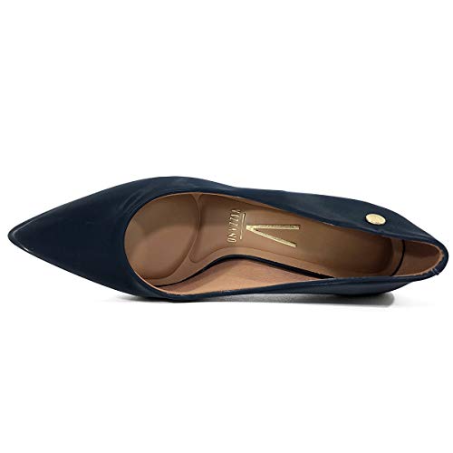 Scarpin Vizzano Napa Glossy Conforto Salto Médio - Marinho - 36